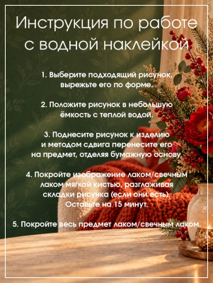 Наклейки переводные для свечей и декора Огненная коза из каталога Наклейки декупажные для декора свечей, яиц, изделий из гипса, в интернет-магазине BPW.style